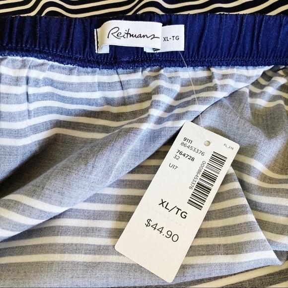 Reitmans Navy Stripe Off Shoulder Tie Sleeve Cropped Top Size XL - Picture 7 of 10